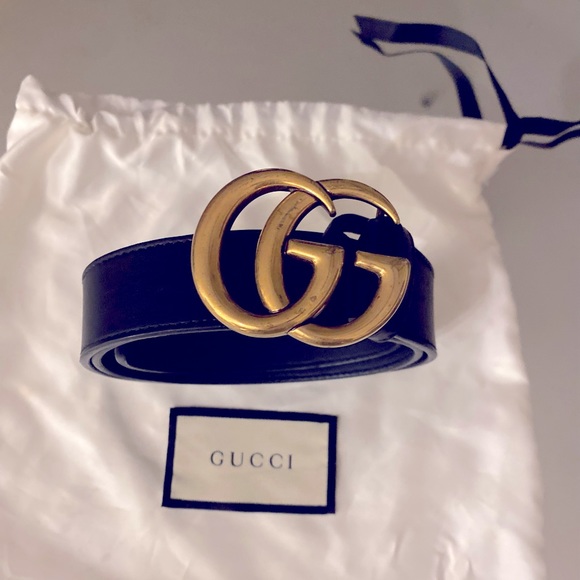 GUCCI belt moon Nero  black and gold hardware 😍